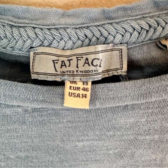 FatFace Sky Blue Relaxed Fit Capped Sleeve Women’s Casual T-Shirt Size 14 - Picture 2 of 5